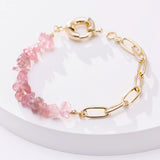 Half Metal Chain Half Purple Stone Bracelet