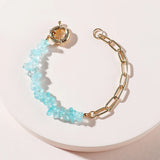 Half Metal Chain Half Purple Stone Bracelet