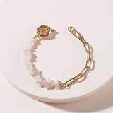 Half Metal Chain Half Purple Stone Bracelet