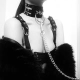 Harajuku Punk Choker Necklace Three Row Goth Big O-Round Rivet Collar