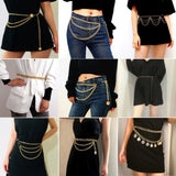 Women High Waist Chain Belt Sexy Beach Metal Belly Body Chain Multilayer