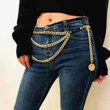 Women High Waist Chain Belt Sexy Beach Metal Belly Body Chain Multilayer