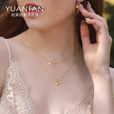 18K Plated Round Charm Pendant Necklace 925 Sterling Sliver