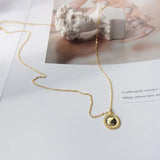 18K Plated Round Charm Pendant Necklace 925 Sterling Sliver