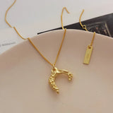 925 Sterling Silver Crescent Moon Pendant Necklace for Women