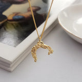 925 Sterling Silver Crescent Moon Pendant Necklace for Women