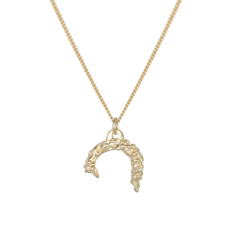 925 Sterling Silver Crescent Moon Pendant Necklace for Women