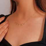 Zircon Moon Star Pendant Necklace 925 Sterling Silver Chokers