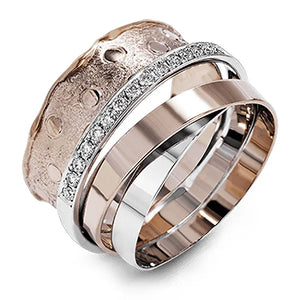 Multilayer Rose Rings for Women CZ Inlay Wedding Jewelry