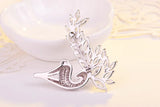 Sterling Silver Crystal CZ Deer Reindeer Brooch for Lady Party Pins