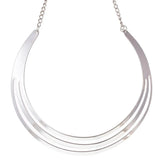 Women Multilayer Punk Necklace Charm Silver Plated
