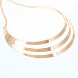 Women Multilayer Punk Necklace Charm Silver Plated