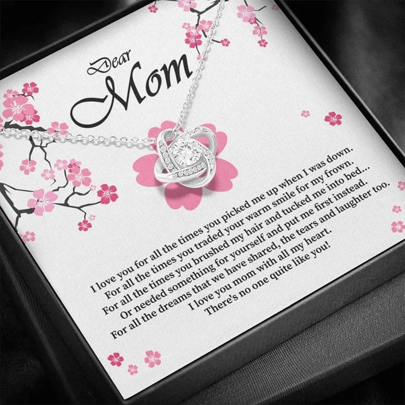 Love Knot Necklace for Mom Women Girls