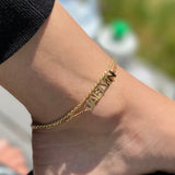 Personalized Name Anklet Leg Jewelry Stainless Steel Foot Anklet