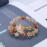 Retro Rhinestone Butterfly Hair Clip Enamel Flower Barrettes