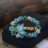 Retro Rhinestone Butterfly Hair Clip Enamel Flower Barrettes