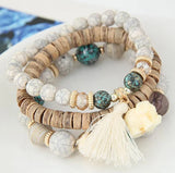 Boho Elephant Charm Bracelets Set Vintage Style Jewelry