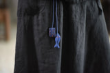 Women Fish Charms Pendants Linen Embroidered Necklace Vintage