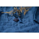 Women Fish Charms Pendants Linen Embroidered Necklace Vintage