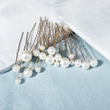 Bridal Crystal Pearl Hairpin Set Wedding Hair Accessories U-shaped Clips