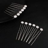 Bridal Crystal Pearl Hairpin Set Wedding Hair Accessories U-shaped Clips