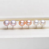 Freshwater Pearl Earrings Studs 925 Sterling Silver Real Pearls Girl Size