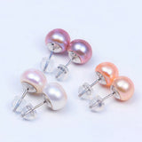 Freshwater Pearl Earrings Studs 925 Sterling Silver Real Pearls Girl Size
