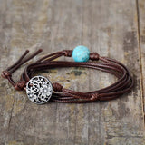 Women Friendship Bracelets Natural Stones 3 Strands Wrap Bracelet