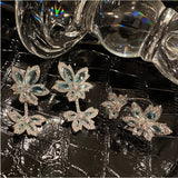 Zircon Crystal Flower Earrings Ring Set
