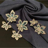 Zircon Crystal Flower Earrings Ring Set