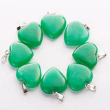 Heart Shaped Malaysian Jade Stone Love Bead Pendant 20mm for DIY Jewelry Making