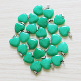 Heart Shaped Malaysian Jade Stone Love Bead Pendant 20mm for DIY Jewelry Making