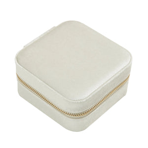 Women Gift Zipper Closure Travel Jewelry Box Double Layer