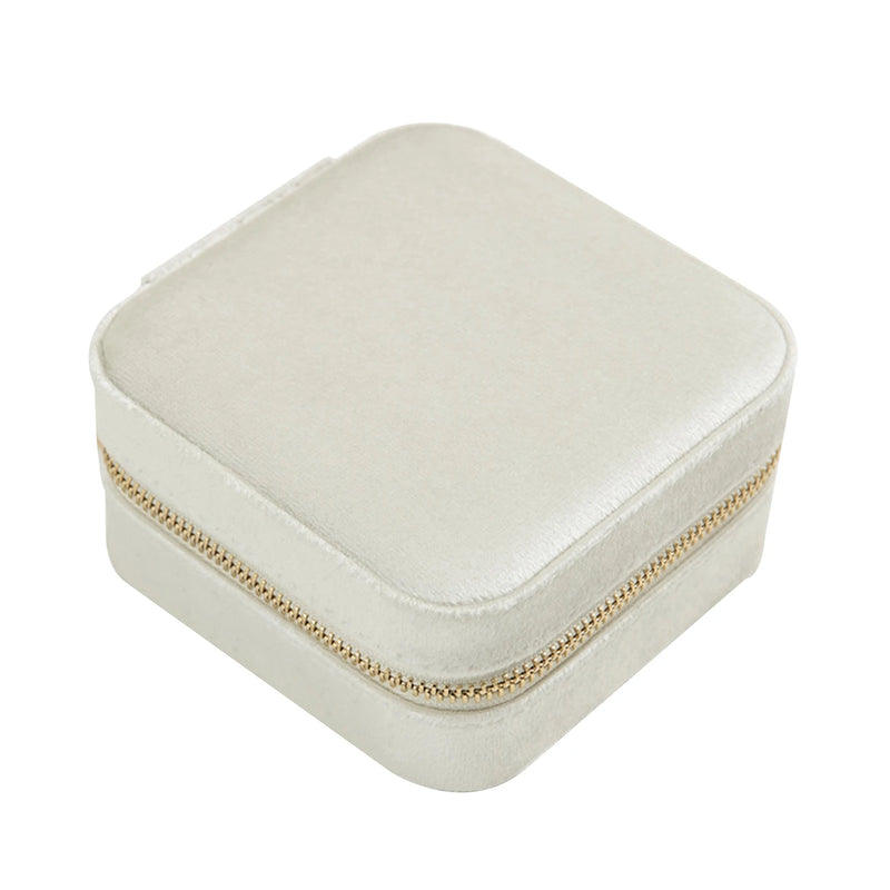 Women Gift Zipper Closure Travel Jewelry Box Double Layer
