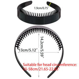 Women Girl 2.5cm Plain Headband with Teeth Comb Plastic Hair Hoop