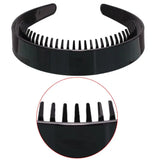 Women Girl 2.5cm Plain Headband with Teeth Comb Plastic Hair Hoop