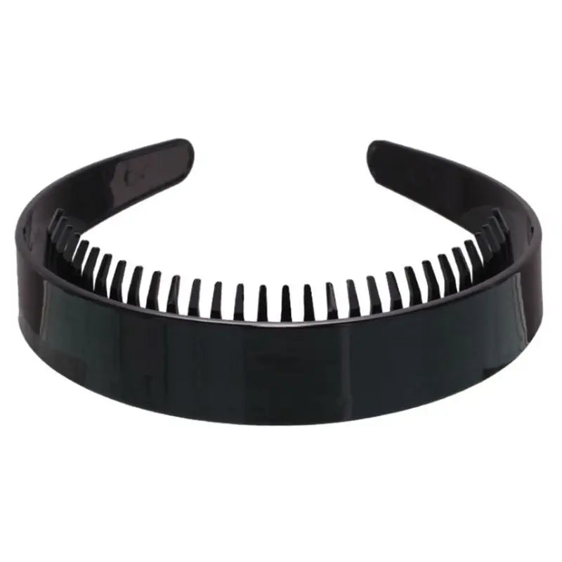 Women Girl 2.5cm Plain Headband with Teeth Comb Plastic Hair Hoop