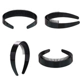 Women Girl 2.5cm Plain Headband with Teeth Comb Plastic Hair Hoop
