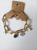 Evil Eye Bead Heart Key Star Bangle Bracelet Gift