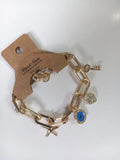 Evil Eye Bead Heart Key Star Bangle Bracelet Gift