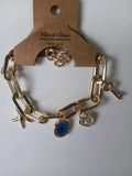Evil Eye Bead Heart Key Star Bangle Bracelet Gift