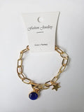 Women Bangle Bracelet Evil Eye Bead Chain Jewelry Gift Wedding