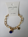 Women Bangle Bracelet Evil Eye Bead Chain Jewelry Gift Wedding