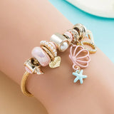 Stainless Steel Cat Rainbow Crystal Adjustable Bracelet