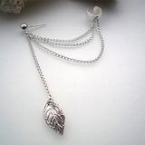 Stylish Punk Rock Leaf Chain Tassel Ear Cuff Wrap Earring