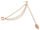 Stylish Punk Rock Leaf Chain Tassel Ear Cuff Wrap Earring