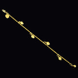 24k Yellow Plating Hearts Charm Bracelet Women's Jewelry