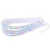 6-Layer Holographic Punk Choker Faux Leather Cosplay Sexy Choker