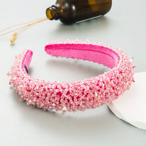 Colorful Beads Sponge Padded Hairband Headband Hair Accessories