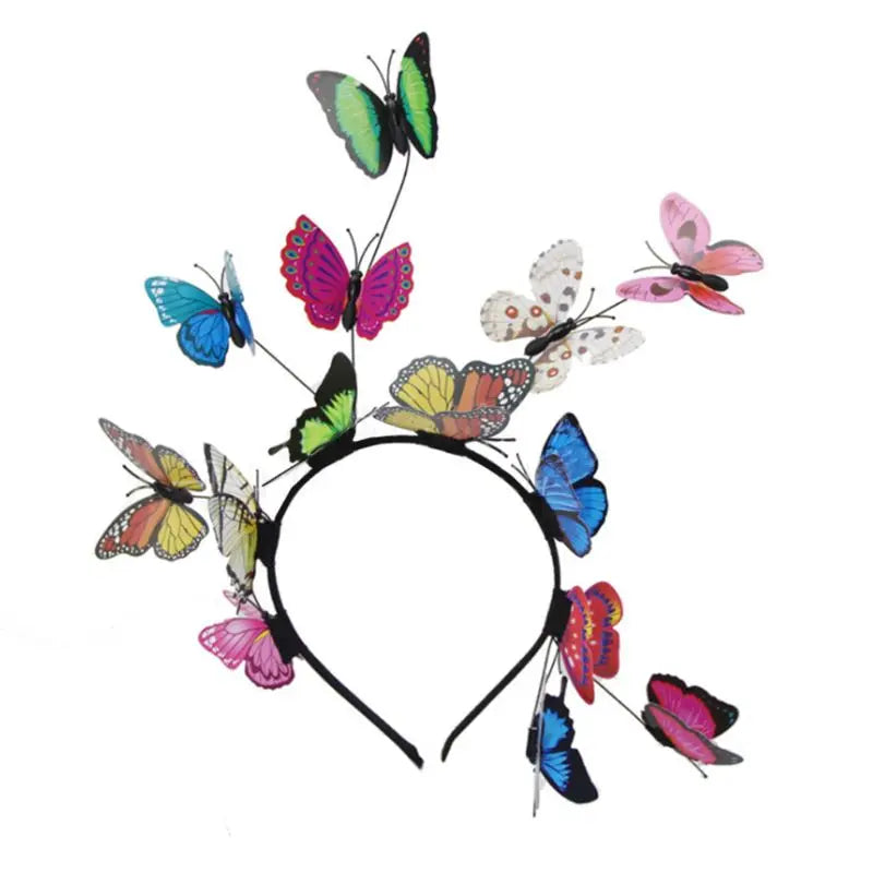 Colorful Butterfly Fairy Fascinator Headband for Women Girls